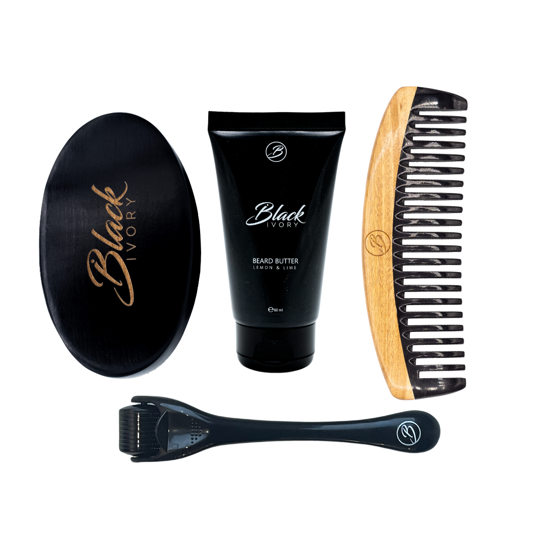 Deluxe Bundle - Beard Butter, Box Comb, Vanta Brush & Derma Roller Box Set