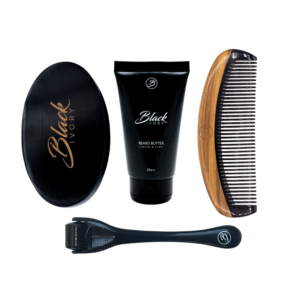 Deluxe Bundle - Beard Butter, Box Comb, Vanta Brush & Derma Roller Box Set