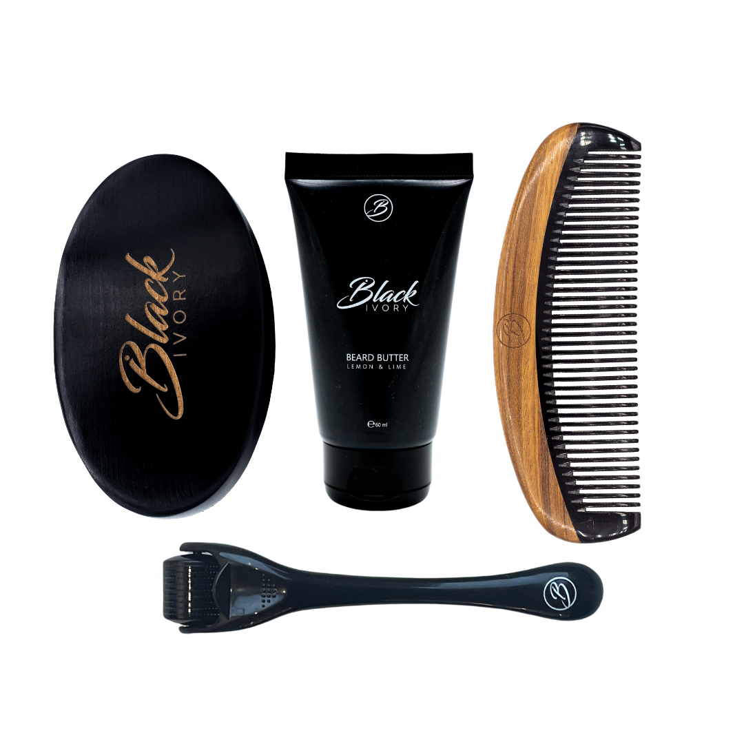 Deluxe Bundle - Beard Butter, Box Comb, Vanta Brush & Derma Roller Box Set