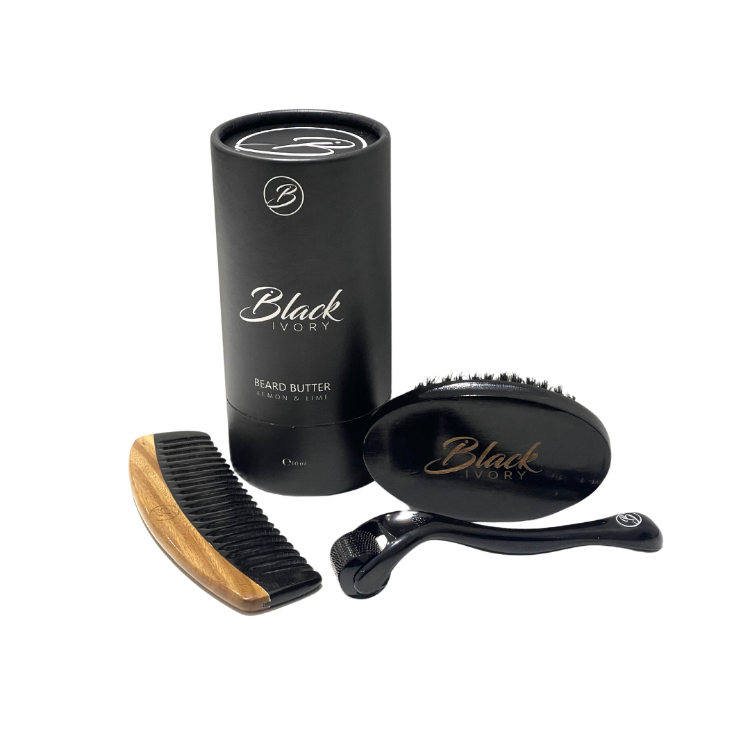 Deluxe Bundle - Beard Butter, Box Comb, Vanta Brush & Derma Roller Box Set