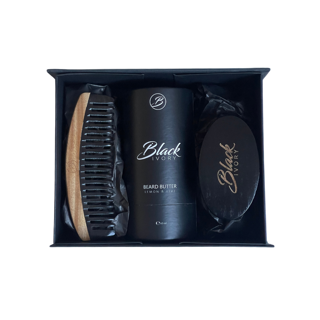Deluxe Bundle - Beard Butter, Box Comb, Vanta Brush & Derma Roller Box Set
