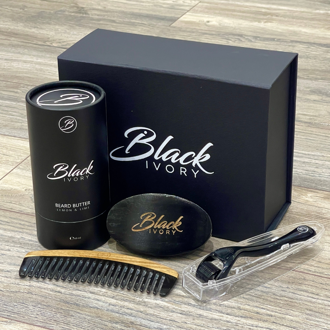Deluxe Bundle - Beard Butter, Box Comb, Vanta Brush & Derma Roller Box Set